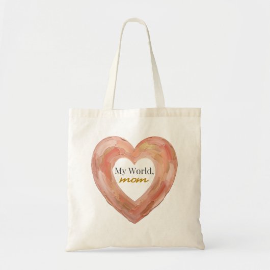 Mijn wereld Moeder geschilderd hart Tote Bag (Voorkant)