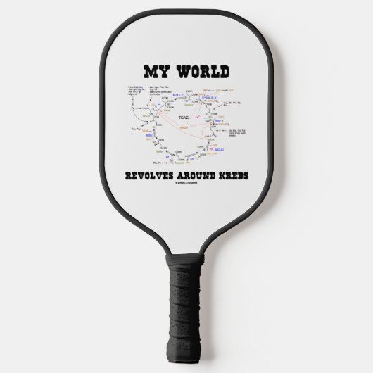 Mijn wereld revolt rond Krebs Biochemie Humor Pickleball Paddle (Achterkant)