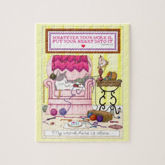 Mijn werk hier is Gereed Puzzle Legpuzzel (Verticaal)