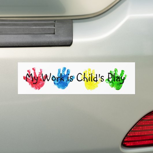 Mijn werk is Bumpersticker voor het afspelen van k (Op auto)