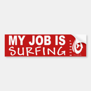 Mijn werk is SURFINF Bumpersticker