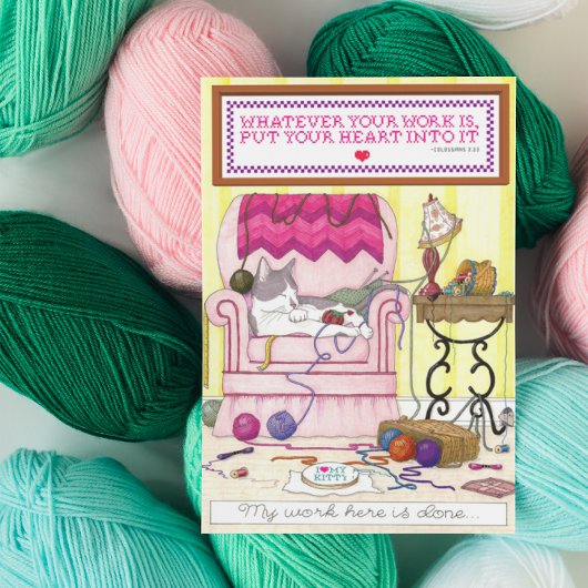 Mijn Werk wordt hier gedaan dankt u kaardt Bedankkaart