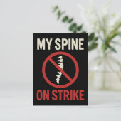 Mijn wervelkolom is in staking - grappige rugpijn briefkaart (Staand voorkant)