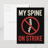 Mijn wervelkolom is in staking - grappige rugpijn briefkaart (Voorkant / Achterkant)