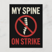Mijn wervelkolom is in staking - grappige rugpijn briefkaart (Voorkant)