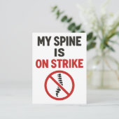Mijn wervelkolom is in staking - grappige rugpijn briefkaart (Staand voorkant)