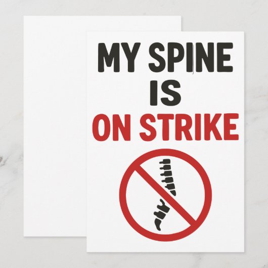 Mijn wervelkolom is in staking - grappige rugpijn  kaart (Voorkant / Achterkant)