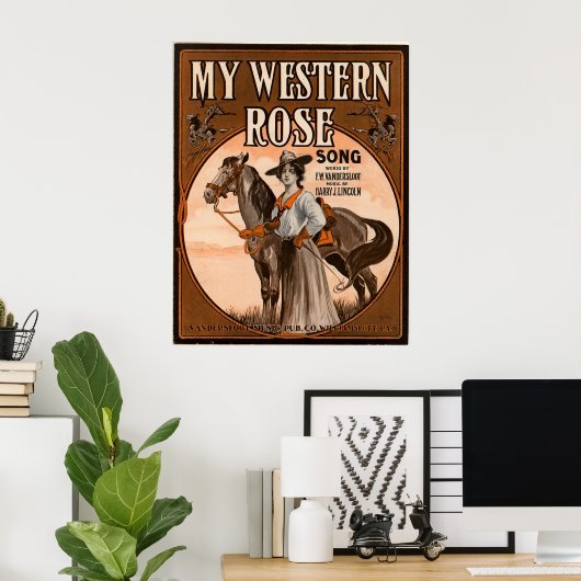 Mijn western roos poster (Thuiskantoor)