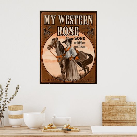 Mijn western roos poster (Keuken)