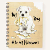 Mijn Westie Ate Mijn Homework Notitieboek (Voorkant)