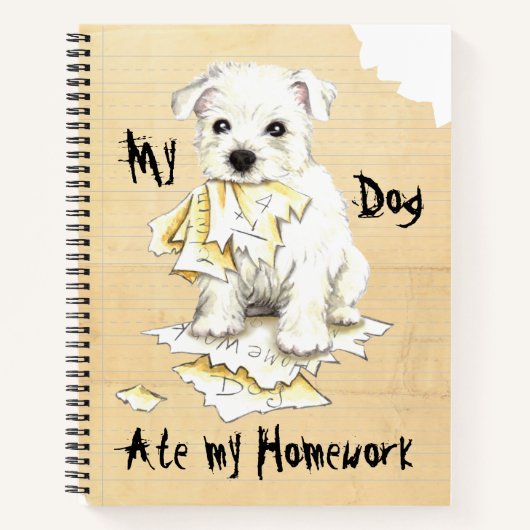 Mijn Westie Ate Mijn Homework Notitieboek (Voorkant)