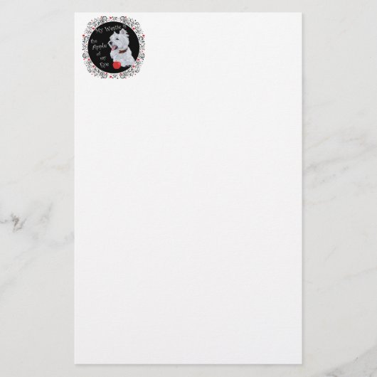 Mijn Westie is de Appel van Mijn Oog Briefpapier (Voorkant)