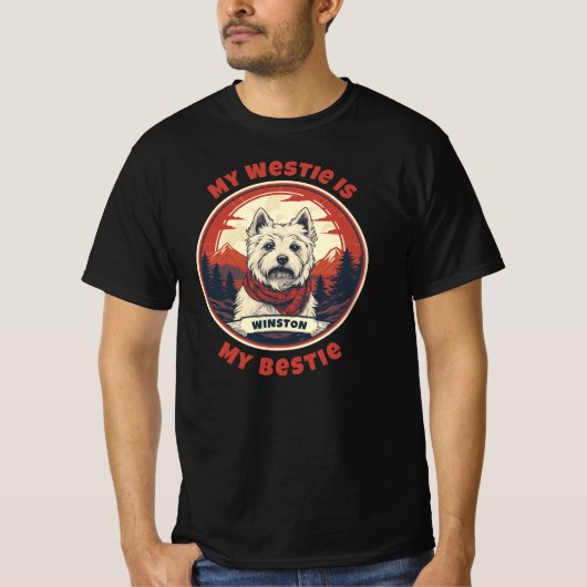 Mijn Westie is Mijn Bestie Leuke West Highland Ter T-shirt (Voorkant)