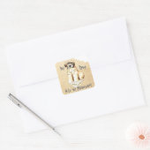 Mijn Wheaten Ate Mijn thuiswerk Vierkante Sticker (Envelop)