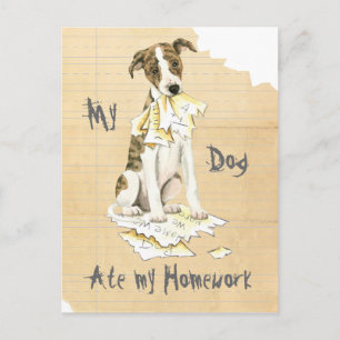 Mijn Whippet Ate mijn thuiswerk Briefkaart
