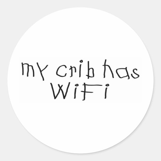 Mijn wieg heeft wifi ronde sticker (Voorkant)