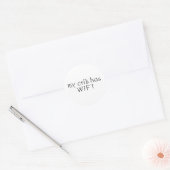 Mijn wieg heeft wifi ronde sticker (Envelop)