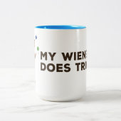 Mijn Wiener doet Tricks Tweekleurige Koffiemok (Center)