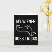 Mijn wiener doet trucs, Dachshund, Grappig, Grappe Kaart (Gele Bloem)