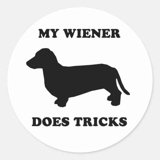 Mijn Wiener doet trucs Ronde Sticker (Voorkant)