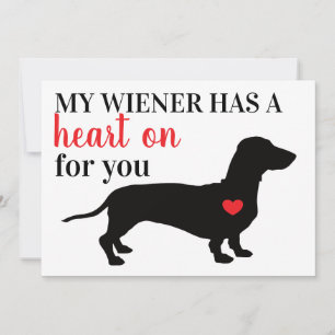 Mijn Wiener heeft hart voor jou Valentijnsdag Feestdagenkaart