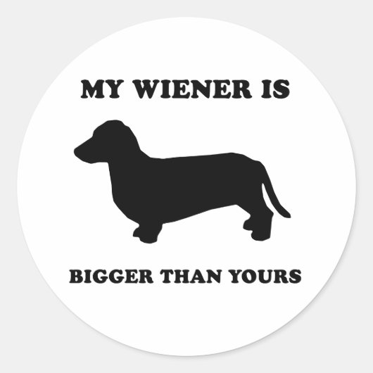 Mijn Wiener is groter dan de jouwe Ronde Sticker (Voorkant)