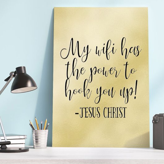 Mijn WiFi heeft kracht Jezus Christus Fun Poster