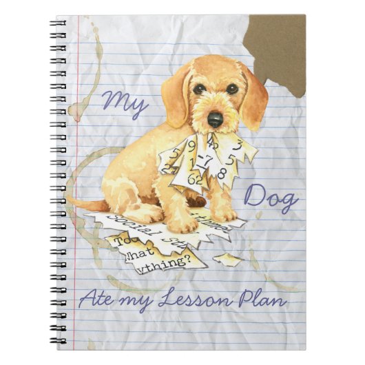 Mijn Wirehaire Dachshund Ate mijn Lesson Plan Notitieboek (Voorkant)
