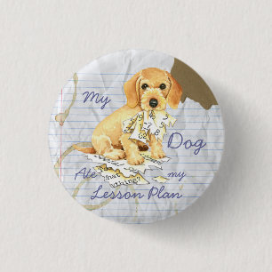 Mijn Wirehaire Dachshund Ate mijn Lesson Plan Ronde Button 3,2 Cm
