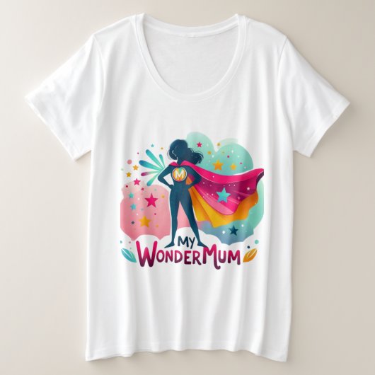 Mijn WonderMum Grote Maat T-shirt (Design voorkant)