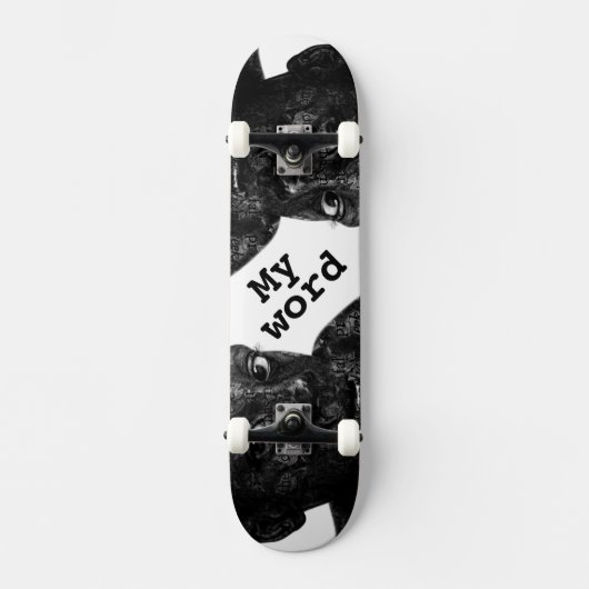 mijn woord in blacq skateboard (Voorkant)