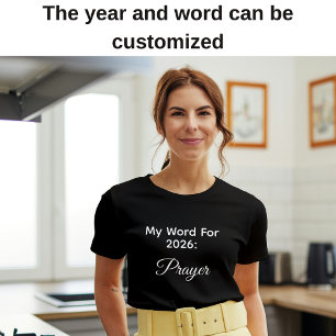 Mijn Woord Van Het Jaar 2026 Gebed Eenvoudige Typo T-shirt