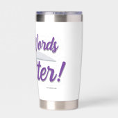 Mijn woorden doen er toe auteur aan te moedigen geïsoleerde drinkbeker (Achterkant)