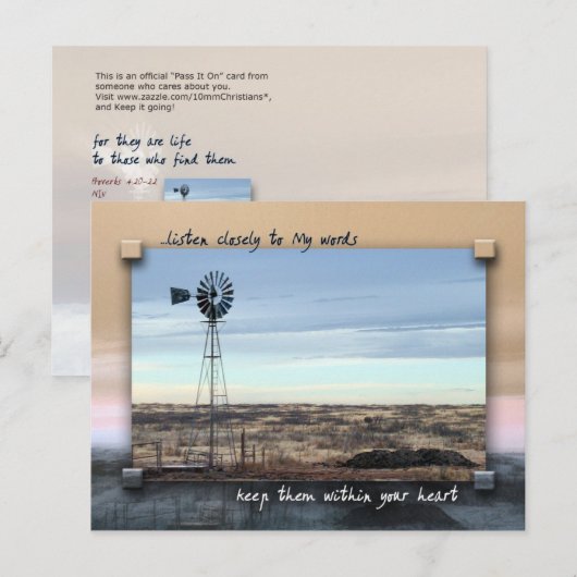 Mijn woorden in je hart houden briefkaart (Voorkant / Achterkant)