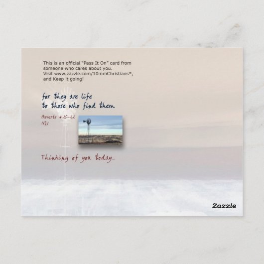 Mijn woorden in je hart houden briefkaart (Achterkant)