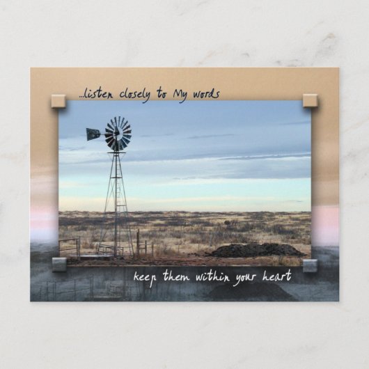 Mijn woorden in je hart houden briefkaart (Voorkant)