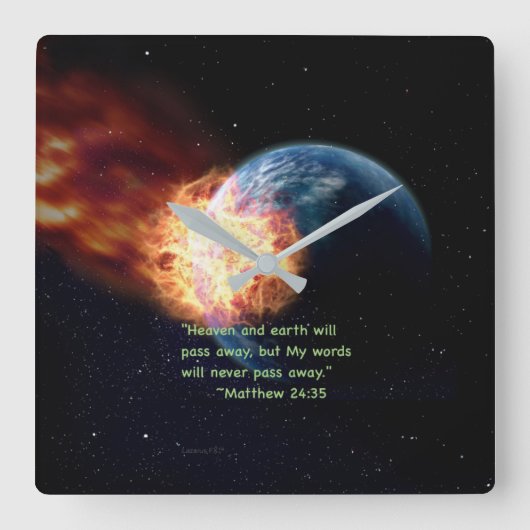 "Mijn woorden" Vierkante Klok (Voorkant)