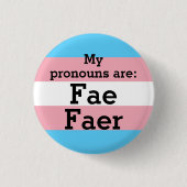 Mijn woorden zijn: Fae Faer - Trans Flag Ronde Button 3,2 Cm (Voorkant)