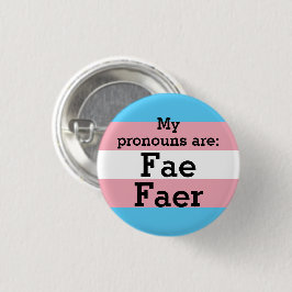Mijn woorden zijn: Fae Faer - Trans Flag Ronde Button 3,2 Cm