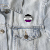 Mijn woorden zijn: gebruik mijn naam - asexual/ace ronde button 3,2 cm (In situ)