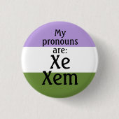 Mijn woorden zijn: Xe Xem - gender queer vlag Ronde Button 3,2 Cm (Voorkant)