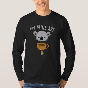Mijn woordgrappen zijn koala-thee grappige dierlij t-shirt