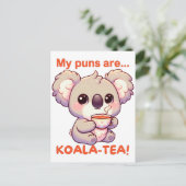 Mijn woordspelingen zijn koala-thee! Schattigee Ko Briefkaart (Staand voorkant)