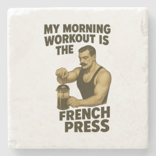 Mijn Workout is het Franse Press Marble Onderzette Stenen Onderzetter
