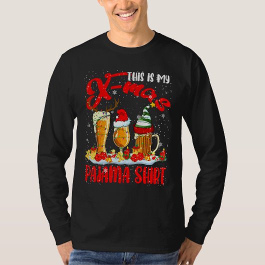 Mijn X Mas Pajama Shirt Xmas Santa Reindeer Elf Be (Voorkant)