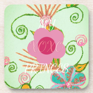 Mijn XOXO Little Princess Floral Art Print Design Bier Onderzetter