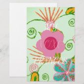 Mijn XOXO Little Princess Floral Art Print Design Briefpapier (Voorkant / Achterkant)
