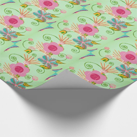Mijn XOXO Little Princess Floral Art Print Design Cadeaupapier (Hoek)