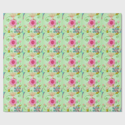 Mijn XOXO Little Princess Floral Art Print Design Cadeaupapier (Vlak)