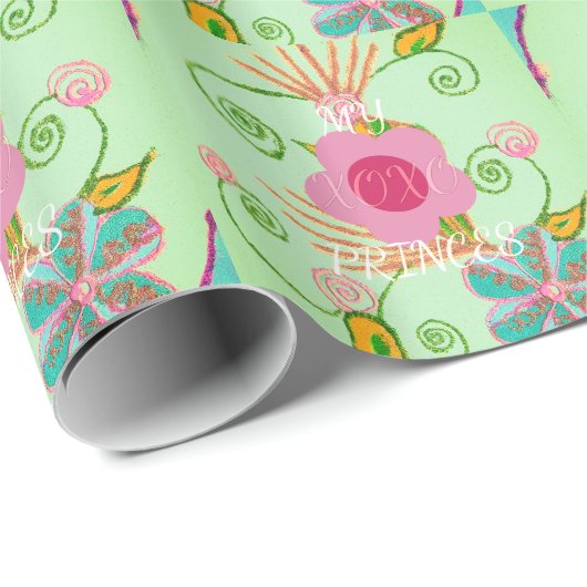 Mijn XOXO Little Princess Floral Art Print Design Cadeaupapier (Rol Hoek)